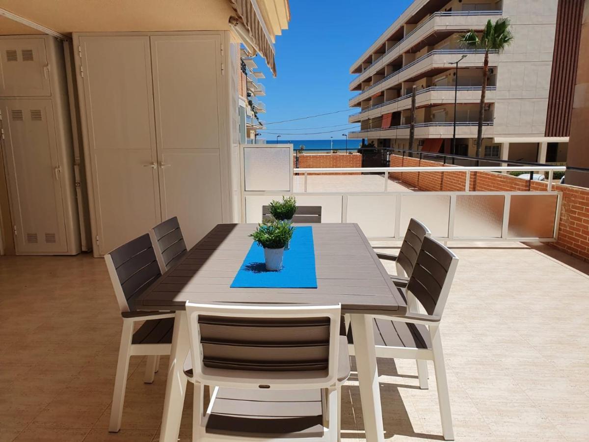 Apartamento Con Gran Terraza, Piscina Y Con Vistas Al Mar, A Solo 50 M De La Playa Daimús Exterior foto